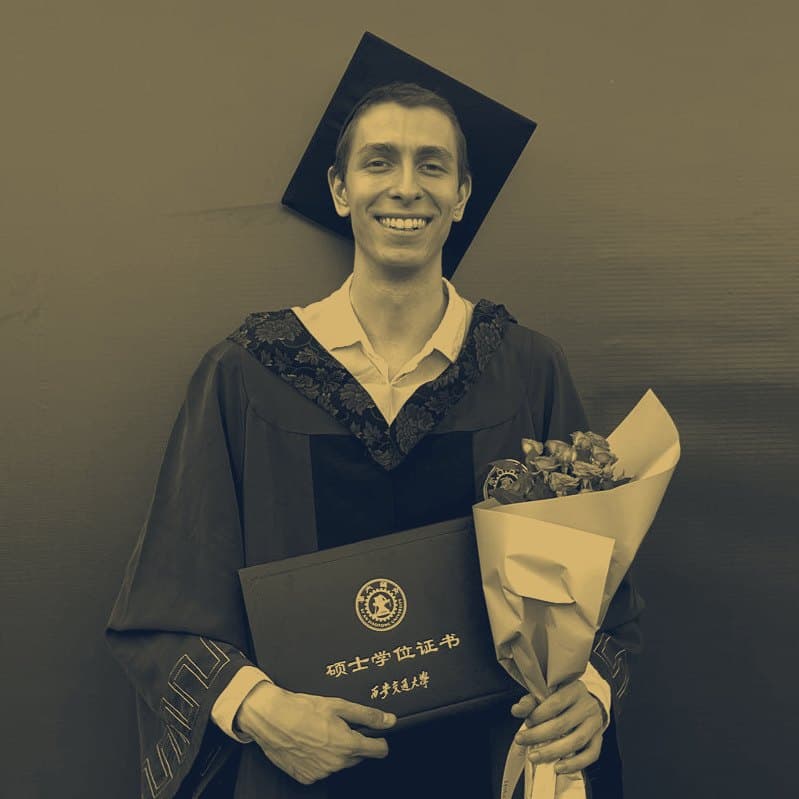 Alberto at his master’s graduation at Xi’an Jiaotong University